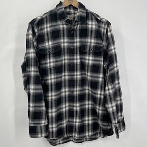 Jachs Mens Flannel Black Gray Plaid Button Up Winter Outdoor  XLT Lumberjack